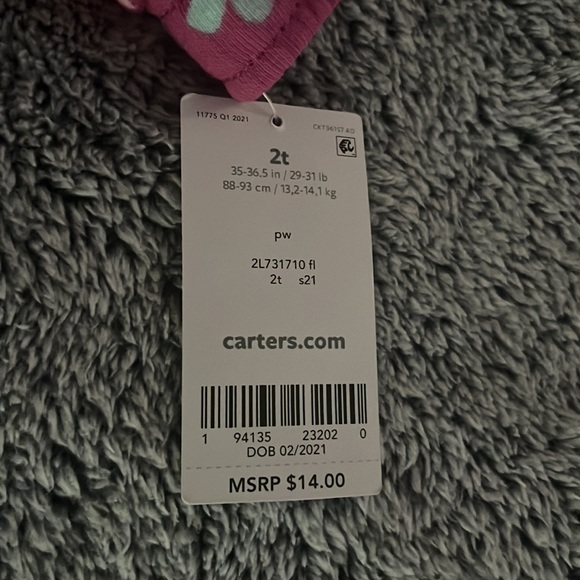 Carters pink printed shirts. Toddler 2T. NWT - Picture 3 of 3